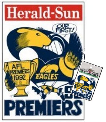 Eagles 1992 Reprint Grand Final Poster & FREE 1992 Cards